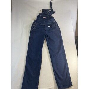 Vintage Round House Denim Overalls USA Cotton Bib Carpenter Workwear Sz 14